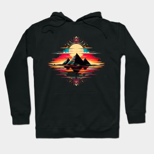 Retro Three Pyramids of Giza Design Hoodie